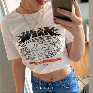 Topshop White Band Tee